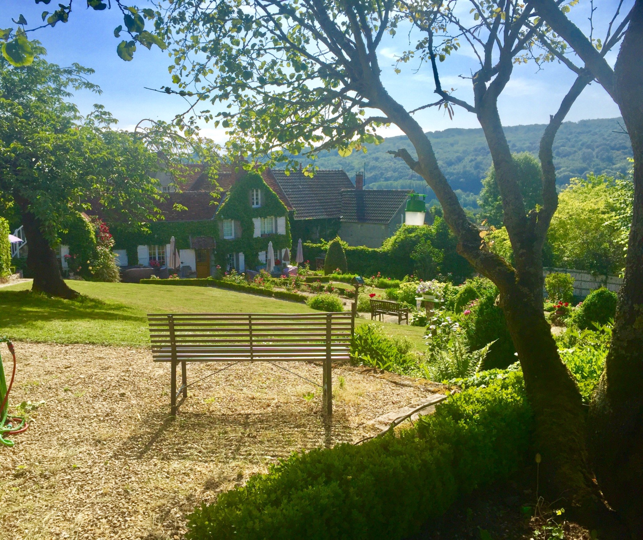 Maison Renoux and the garden from the lawn
